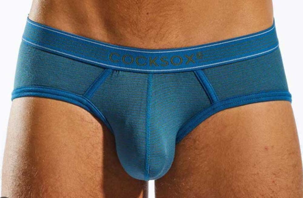 Cocksox Pro Stripe Sports Brief Blue Green Mens Underwear Small